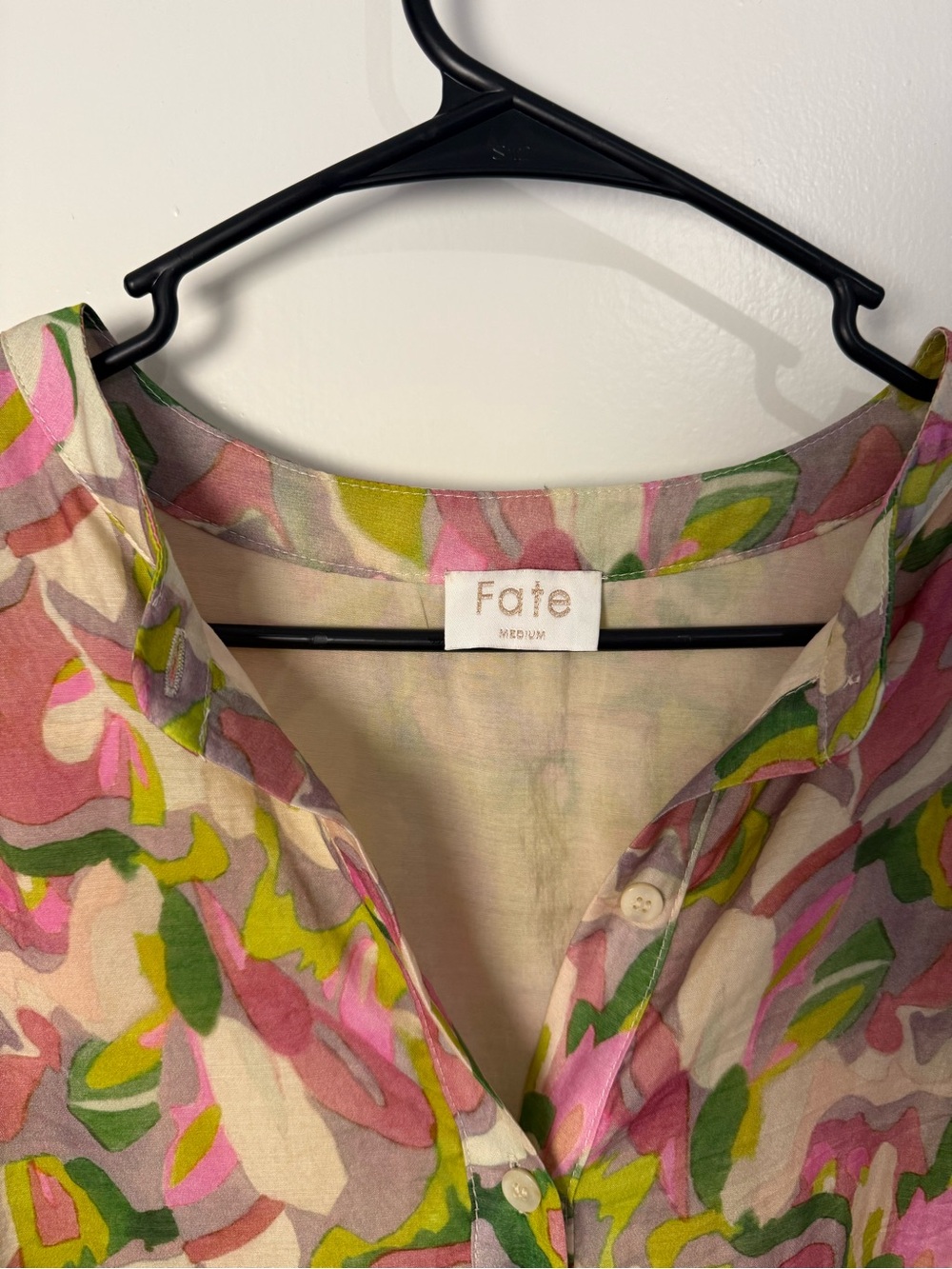 Fate Floral Tencel Blend Peplum Blouse Balloon Sleeve Top Size M - Picture 3 of 5
